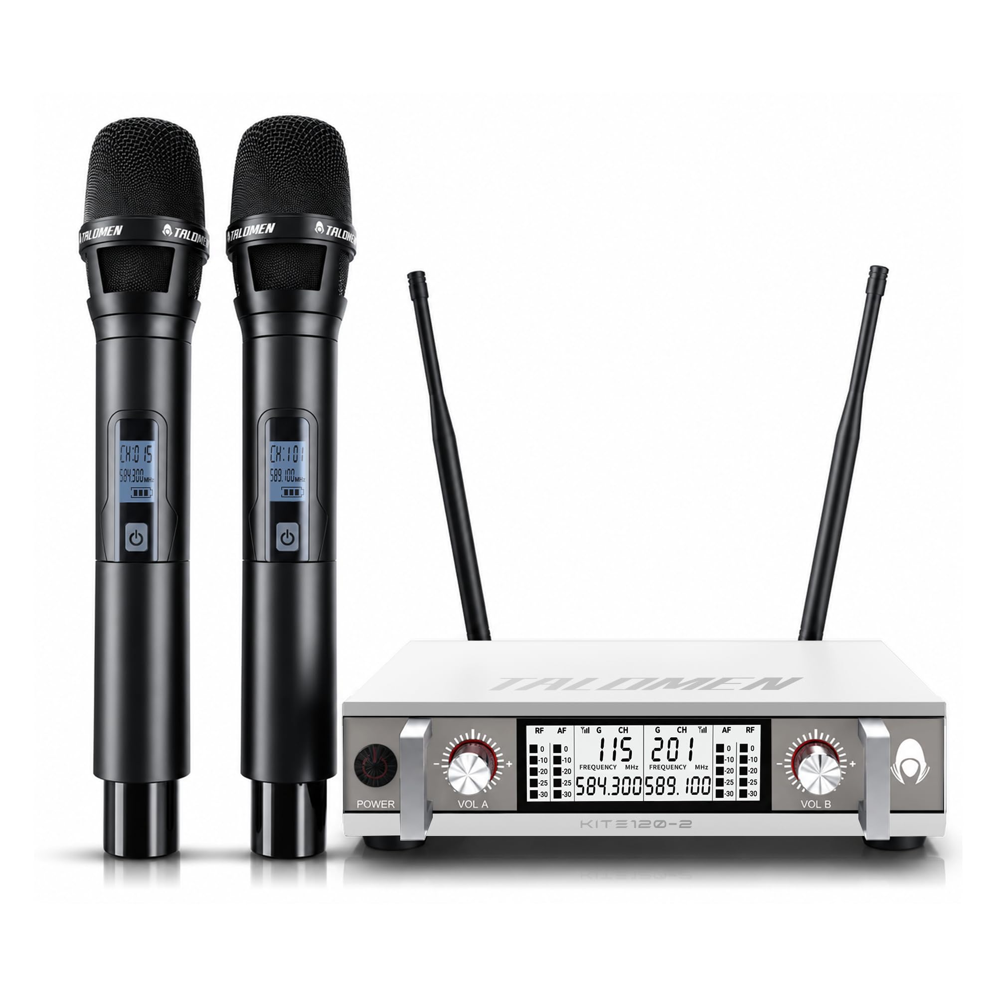 Amazon.com: talomen Wireless Microphone System, Metal UHF Handheld